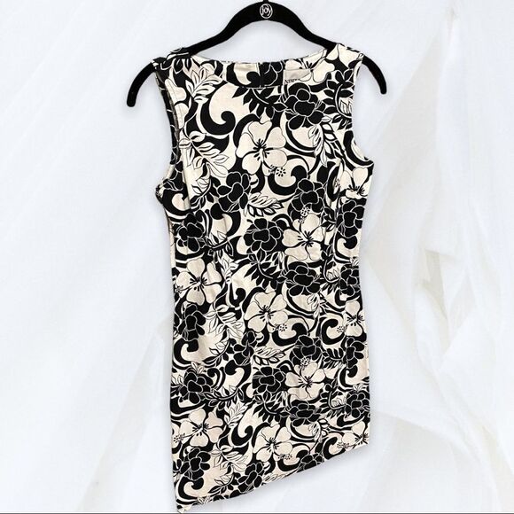 Vintage Floral Print Black Mini Dress (5) Niki Lee California - Picture 4 of 5